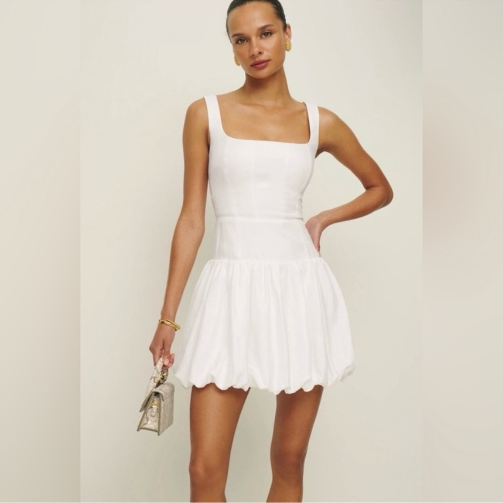 Reformation White Linen Delia Dress size 0